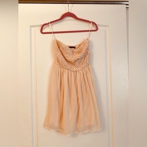 Zara light pink strapless dress with embellishment size S never worn